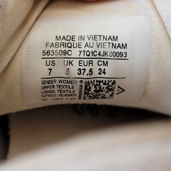 CONVERSE ALL STAR LOW TOP LACE UP SNEAKERS SHOES WHITE 7 - Picture 9 of 9